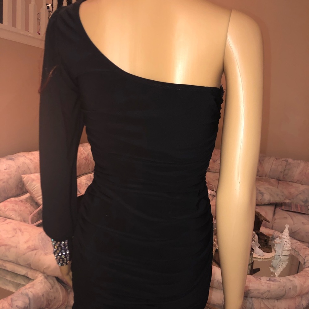 Black one shoulder Cocktail dress - Picture 3 of 3